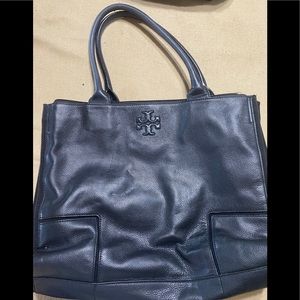 Tory Burch Black Leather Tote Bag